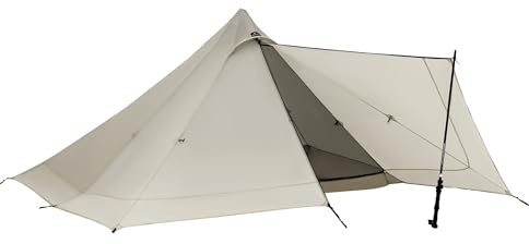 Thous Winds Camping Tent, Pyramid 2-Person Lightweight Tent with Rainfly and Carry Bag for Camping, Trekking, Backpacking, Hiking, Grey