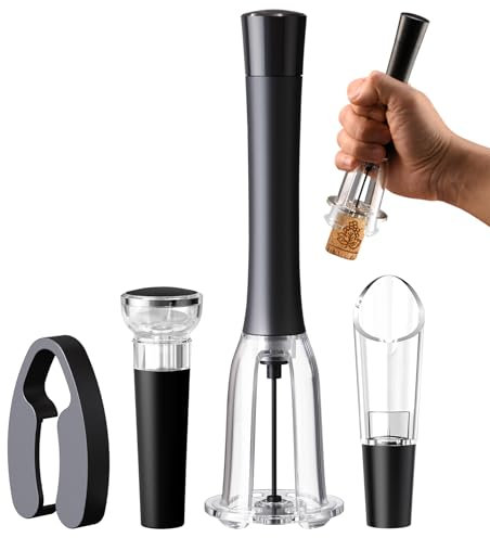FBBULES Set di Cavatappi di Vino a Pressione d'Aria, Include Apribottiglie Pompa Professionale, Tagliacapsule, Tappo e Versatore, per Casa, Ristorante, Feste, Regalo per Gli Amanti Del Vino