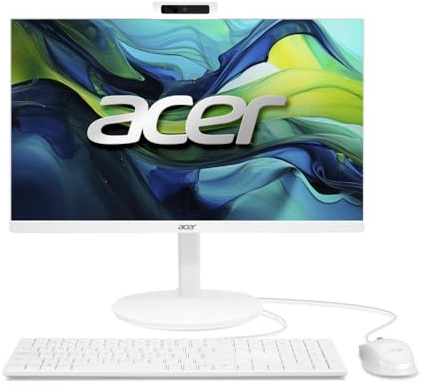 Acer Aspire C27-1E13U7UN All in One, Monitor 27 FullHD LCD (Intel Core i7-1355U, 32GB RAM, 1024 GB SSD, Intel Iris Xe Graphics, Windows 11 Home) Blanco, Teclado QWERTY Español y Ratón Inalámbrico