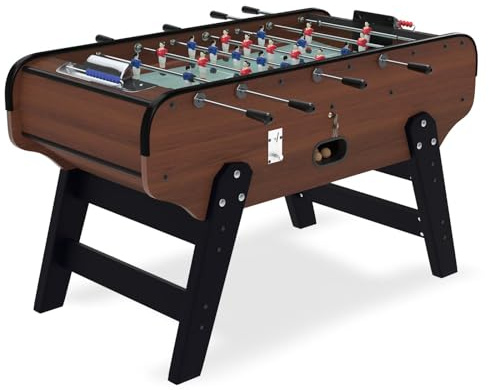 Rendez Vous Déco - Babyfoot Adulte Intérieur Bistrot Bois Foncé 155,3 cm avec Monnayeur - Table de Jeux Familiale et Professionnelle Robuste