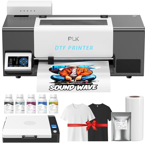 PLK Upgrade A3 Plus DTF-Drucker, XP600 Drucker, doppelte Geschwindigkeit, automatische Reinigung und duales weißes Tintensystem, Alarm bei niedrigem Tintenstand und Überlaufwarnung, A3 DTF-Maschine