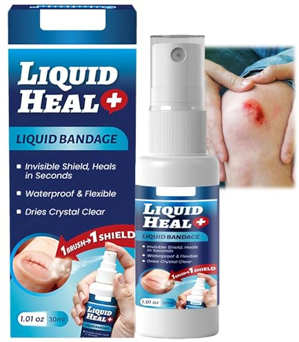 Waterproof Spray Plaster & New Skin Liquid Plaster - Invisible Healing Film Liquid Dressing for Wounds, Quick-Dry Skin Glue for Cuts and Scratches, Clear Breathable Wound Care Seal, 30ml