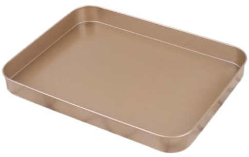 CORHAD Oro Rettangolari in Acciaio al Carbonio Set 2 Teglie da Forno 10 Pollici Antiaderenti per Cottura e Arrostimento di Torte e Biscotti