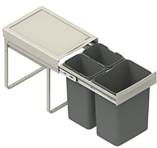 REJS RECYCLE BIN PULL OUT SOFT CLOSE KITCHEN WASTE BIN 400MM - 40 LTR (JC-601) (without front fixing brackets)
