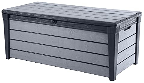 Keter Garden Storage Box Brushwood 455L Anthracite Outdoor Trunk Chest Bench