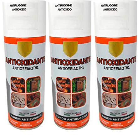 H HANSEL HOME Pintura Spray Antioxidante Blanco Liso 400 Ml - Pack de 3 Unidades