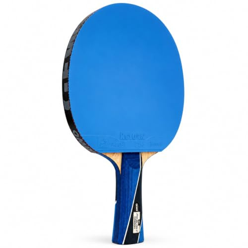 GEWO PS Blast Carbon Raquette de tennis de table professionnelle approuvée ITTF, raquette en carbone avec revêtement rapide GEWO Return Pro et propriétés de rotation élevées, concave, éponge de 1,8 mm