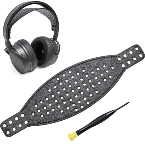 Voarmaks Brett pannband i äkta läder – kompatibelt med Audze Maxwell spelheadset och MM–100 professionella hörlurar, bättre viktfördelning, andningsbar, hållbar, kylare (täckhud)
