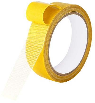 Heavy Duty Double Sided Fabric Tape 1 Inch X 33FT, Strong Self Adhesive Hem Tape for Curtains, Stitch Witchery Hem Pants Clothes Dresses Fabric Without Sewing iron on hemming tape for Rug, Carpet, Art