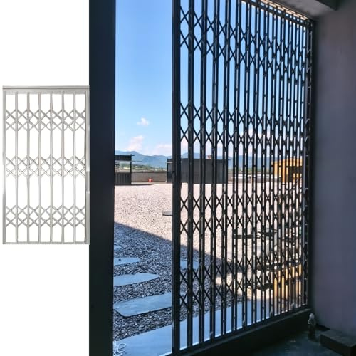 Garde Corps Fenetre Barre de Sécurité Pliable pour Portail et Porte, Grilles de Sécurité Anti-effraction pour Fenêtres, Barres de Sécurité pour Portes, Butées de Fenêtre(W50xH50cm/20x20in)
