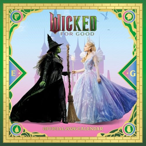 2026 CALENDAR WICKED MOVIE MONTH TO VIEW SQUARE WALL CALENDAR OFFICIAL PRODUCT