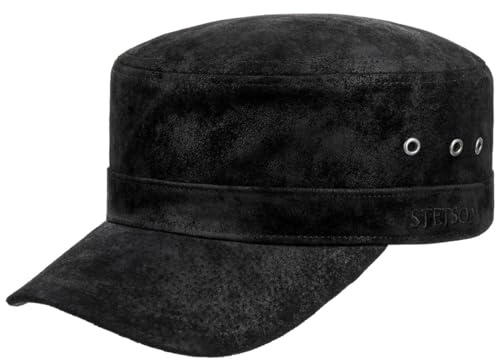 Stetson Raymore Gorra Militar Army de Piel Unicolor Hebilla Metalica Hombre Todo el ano