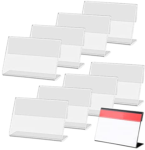 30 Stücke 4x6CM Vertikal Acryl Etikettenhalter Waren Zeichen Display Halter Acryl Namenskarten Halter für Shop Büro Schulen Einkaufszentren