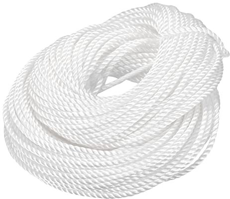 sourcing map Geflecht Maurerschnur Nylon Weiß 50M/164Ft 5MM für Netztuch Gartenbau Mauerwerk