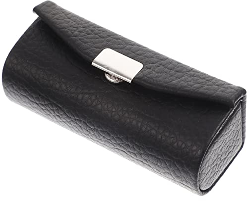 FOMIYES Lippenstiftetui Pu-Leder Mit Spiegel Lippenstifthalter Tragbarer Lippenstift-Organizer Reise-Kosmetikbehälter Für Lippenstift Lippenpflegestift Glänzend Schwarz