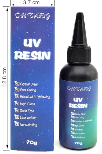 UV-Harz 70g kristallklar,UV-Härtung, DIY Kunst Anhänger, Ohrringe, Halsketten, Armbänder,epoxidharz zubehör, UV Kleber, uv harz für Schmuckherstellung