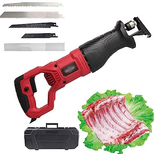 Bensåg Elektrisk 900W/1300W köttsåg, slaktare, kommersiell och hushållsköttsåg, för skärning av fryst kött, ben och skinka, hastighetsjusterbar,Red-1300W