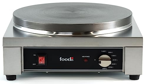 foodis Crepiera 2700W / 230V - 40cm Piastra per Crepes professionale con funzionamento Elettrico - Macchina per Crepes, Crepe-Maker