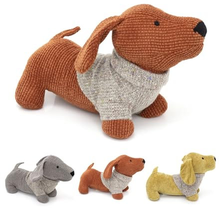 Dachshund Dog Doorstop Puppy Dog Shaped Door Stop | Sausage Dog with Jumper Animal Doorstop | Decorative Weighted Dog Door Stopper - Colour Varies One Supplied