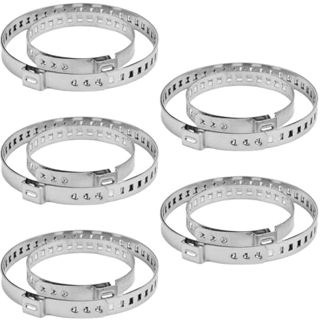 10 Stück Schlauchschellen Edelstahl Set, 20 mm bis 120 mm Edelstahl CV Schlauchschellen Set, Verstellbare Edelstahl Rohrschelle, Universal Achsmanschetten Schellen für Pool, Waschmaschine und Garten