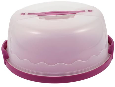 HOMOCONO Caja para Pasteles Redonda de Plástico Púrpura, Mantiene Frescura y Protege, Adecuado para Transportar y Conservar Bizcochos Fácilmente