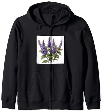Anise Hyssop Flower Cottagecore Graphic Zip Hoodie