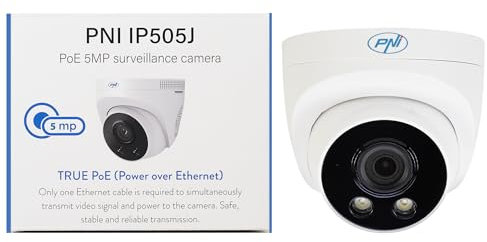 PNI IP505J POE 5MP Dôme 2,8 mm Caméra de vidéosurveillance extérieure Blanche