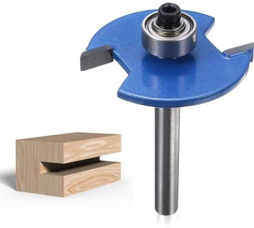 KSVFTB Biscuit Jointer Router Bit, Carbon Steel, 1-Flute, Straight, V-Groove, 53.4mm x 41.3mm, Woodworking Tool for Slotting, Grooving, Rebating Applications