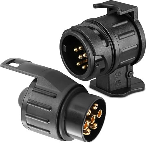 ETUKER 7 Pin to 13 Pin Trailer Adapter Plug Socket and13 pin to 7 pinTowing Adaptor,Towbar Towing Converter for Car Caravan Bike Carrier Motorhome