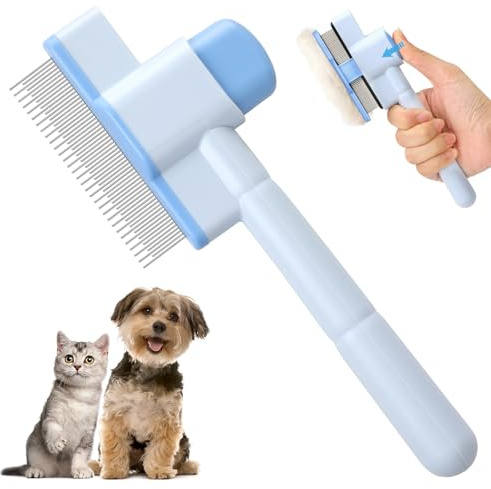 MELLIEX Fellblitz Bürste Katze Selbstreinigender Katzenbürste zum Massieren und Entfernt Knoten und Haare, Fellblitz Bürste für Lang- und Kurzhaar Hunde Katzen und Haustier