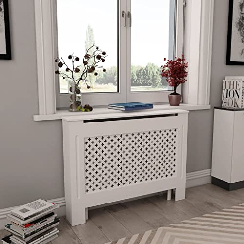 AJJHUUKI Accesorios para electrodomésticos, accesorios de radiador de calefacción, cubierta de radiador, color blanco, 112 x 19 x 81,5 cm, MDF