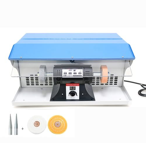 KACBFEE Lucidatrice da banco ad Alta precisione con aspiratore di Polvere, 1200 W, per Gioielli, Metallo, Giada, coltelli, Legno