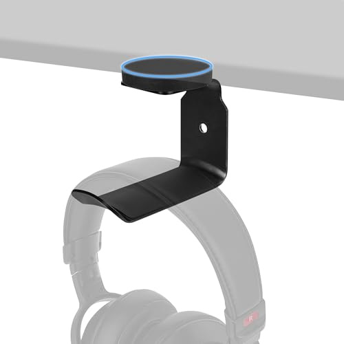 Geekria magnetisk hörlurshållare, headsetkrokar, hörlurshängare i aluminium för skrivbord, monteringsstativ med gummidyna, kompatibel med Bose, Beats, Razer, HyperX, Sony (svart)