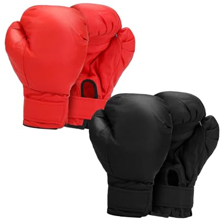 2 Paar Boxhandschuhe aus PU-Leder, Handschutz, Boxhandschuhe für MMA, Karate, Training, Sparring, Grappling, Sanda, Workout, Erwachsene