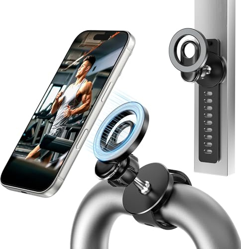 Itramax Barnvagn Telefonhållare,360° Magnetisk Telefonhållare,Justerbart Band,Cykel-/Gymstyrehållare för Magsafe iPhone 17 16 15 14 13 12,Smartphones,Peloton,Löpband,Barnvagn,Shopping-/Golfvagn