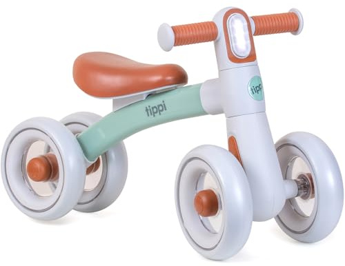 Tippi Baby Balance Bike for 1 Year Old Boys - 12-24 Months Toddler Balance Bike With 4 Wheels, Safety Steering - First Bike, 1st Birthday Gift