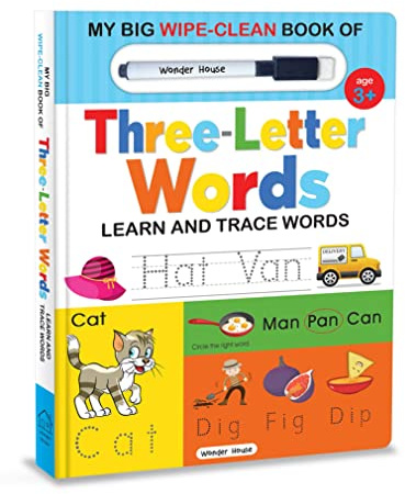 My Big Wipe and Clean Book of Three Letter Words for Kids: Learn and Trace Words