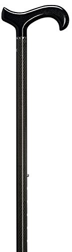 Designer Gehstock Gehhilfe Carbon-Derby schwarz in Rautenoptik