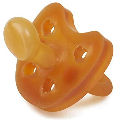 GRÜNSPECHT Ciuccio biologico in gomma naturale, senza BPA, senza coloranti, tettarella ortodontica, scudo morbido, taglia 1: 0-6 mesi (670-V1), marrone