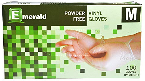 Emerald Shannon Powder Free Vinyl Gloves 100 Gloves (Medium #VN9706)