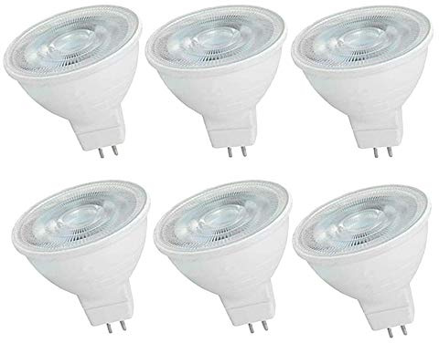 OUGEER 6 Lampadine LED MR16 6W GU5.3, Equivalenti a 60W Alogena, Bianco Caldo 3000K, 600 Lumen, Non Dimmerabile, AC 220-240V