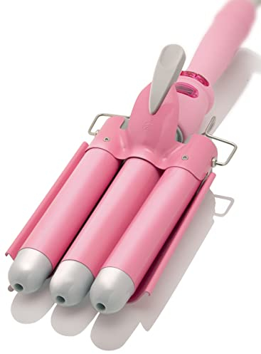 Alure Three Barrel Curling Iron Wand, 1 Inch Ceramic Tourmaline Hair Waver