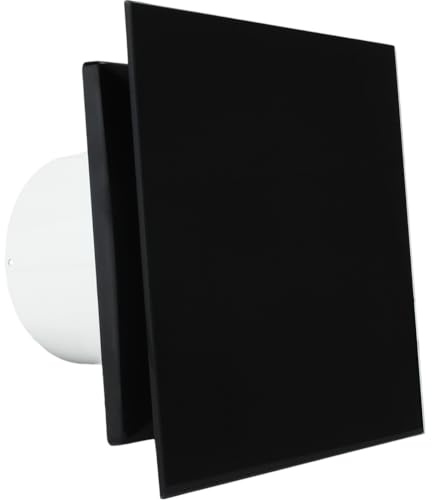 VENTS Crystalis 100mm Standard Silent Bathroom Extractor Fan | Black Glass Front, Quiet Operation, Ideal For Bathrooms, Showers And Wet Rooms
