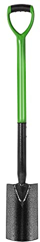 Jazooli Garden Digging Spade - Heavy Duty Carbon Steel Garden Spade | 97cm Border Spade with Ergonomic Plastic D-Handle | Ideal Hand Tool for Gardening, Mixing, Planting, Weeding