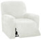 Sesselbezug Relaxsessel Samt Stretchhusse für Relaxsessel 4-Teilig,Stretch Sesselschoner für Relaxsessel mit Taschen,Elastisch Sesselbezug Waschbar für Fernsehsessel Liege Sessel - White||1 Seater