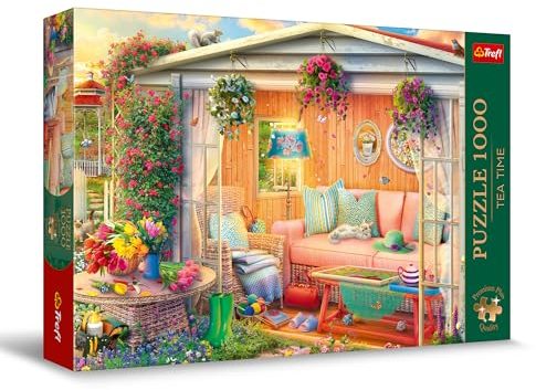 Trefl Premium Plus Quality - Puzzle Tea Time: Mein Lieblingsort - 1000 Elemente, Serie Gemalter Nostalgischer Bilder, Ideale Anpassung der Teile, für Erwachsene und Kinder ab 12 Jahrenv