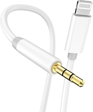 [Certifié Apple MFi] Cordon auxiliaire iPhone pour voiture, adaptateur Lightning vers prise casque 3,5 mm pour stéréo de voiture compatible avec iPhone 14 13 12 11 XS XR X 8 7 vers haut-parleur stéréo