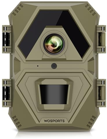 Wosports Wildkamera 24MP 1440P Video Wildtierkamera mit Nachtsicht Bewegungsmelder, 850 nm IR-LEDs Nachtsichtkamera IP66 Wasserdicht Tierkamera 120° Erfassungswinkel für Wildtierbeobachtung