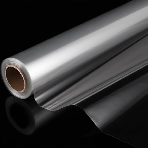 ASelected Cellophane Wrap 30 Cm X 30 M Clear Cellophane Roll Double Folded Crystal ​Clear Wrapping Rolls for for Flower Baskets, Christmas Gifts, Hamper, Florist, Super Thin Durable 3 Mil Thickness