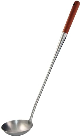 Louche élégante - 50 cm de long - Manche en bois - Louche à mousse - Kazan